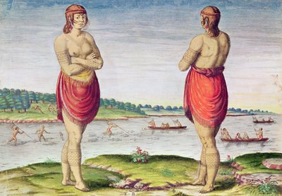 Admiranta Narratio..., Nobile donna di Secota, Virginia (pagina 51), 1585-1588 da Theodore de Bry